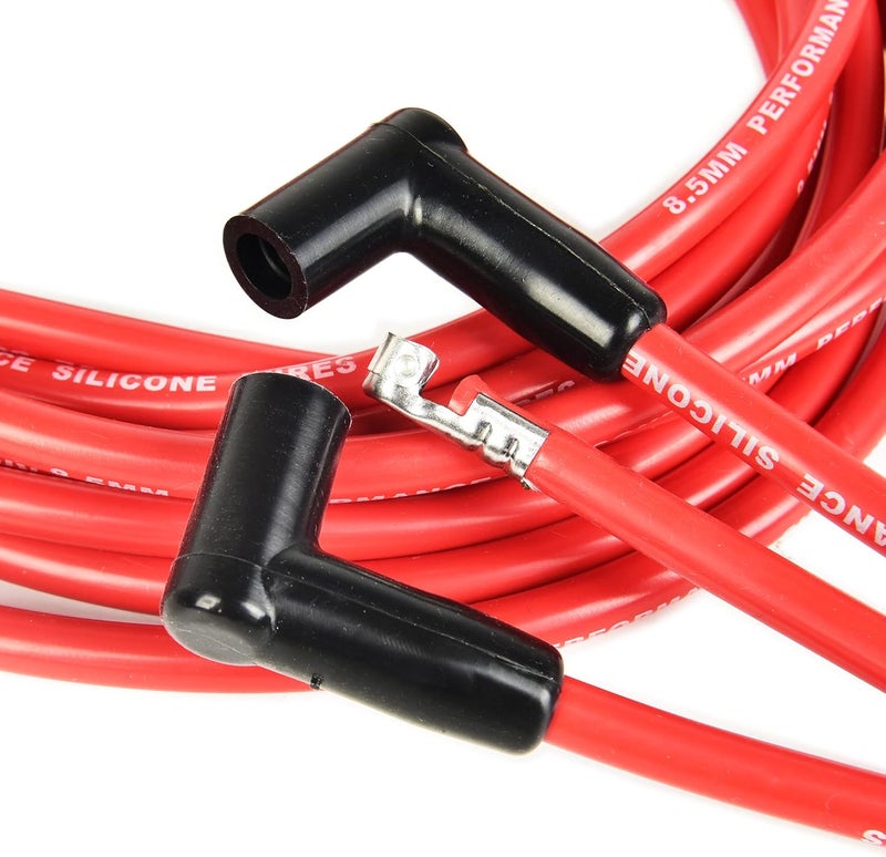 RLP Universal Spark Plug Wire Set - 8.5mm Red High Performance - Compatible with Chevy GM SBC BBC Engines Small Block 305 307 327 350 Big Block 427 454 502 and More with HEI Distributor - Image 3